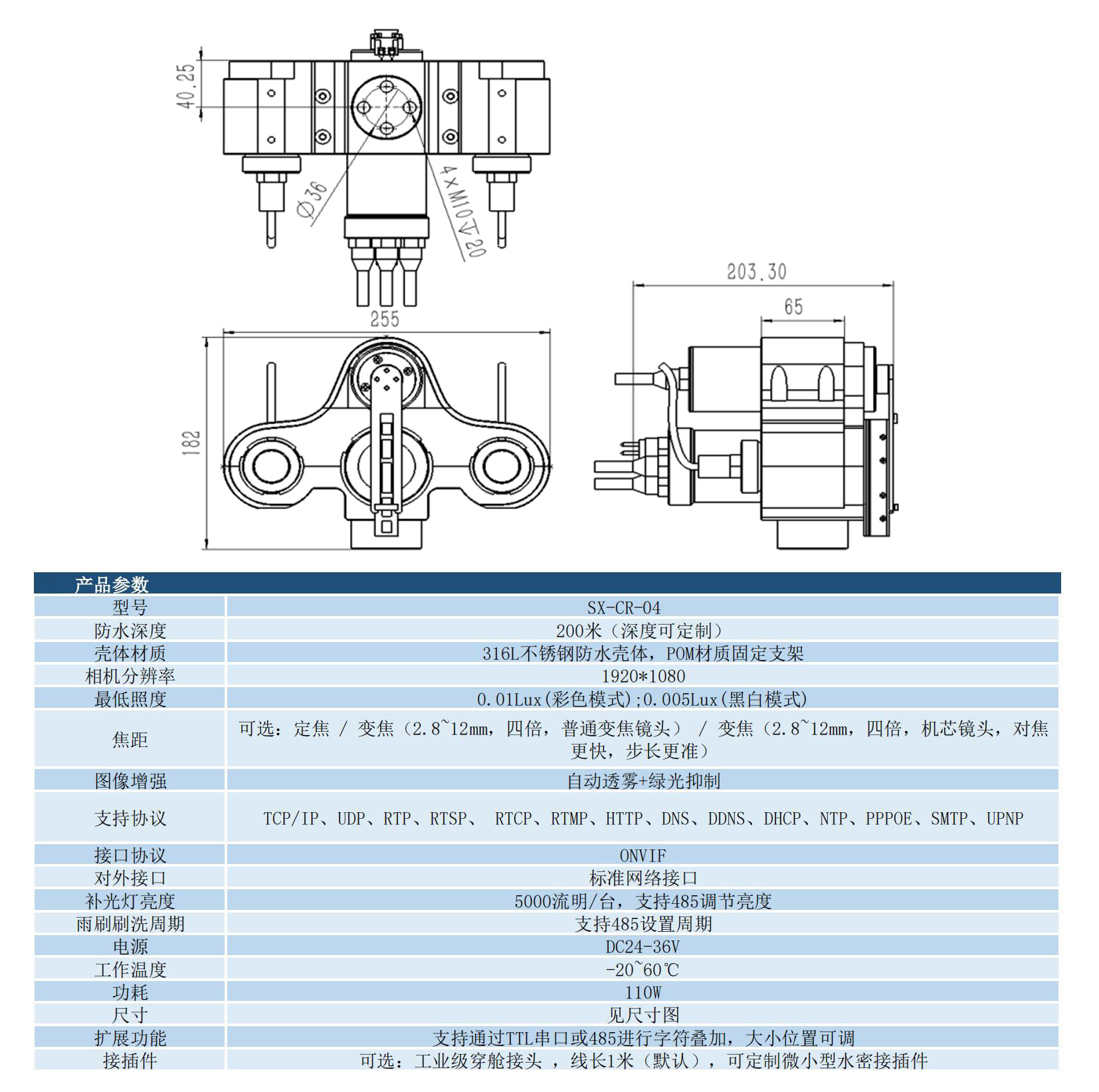 深水帶雨刷攝像機詳情2